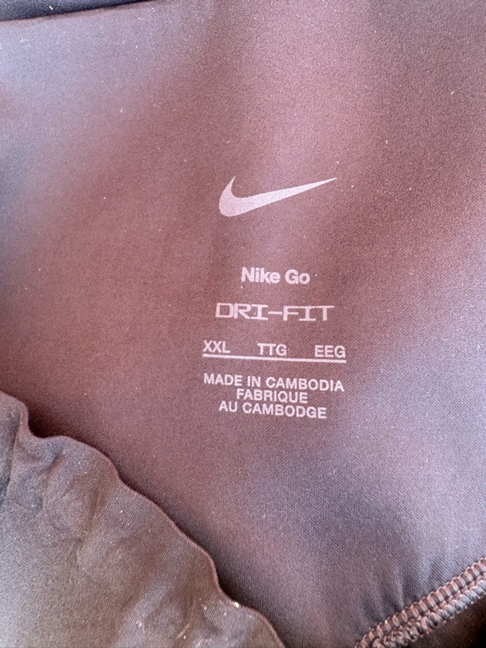 Nike Go Black Performance Leggings High Waisted Pockets Firm Support Black XXL - Picture 3 of 3